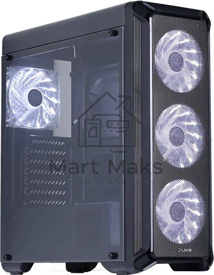 Компьютерный корпус Zalman i3 edge черный без БП ATX 3x120mm 2xUSB2.0 1xUSB3.0 audio bott PSU