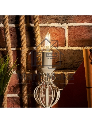 Лампа светодиодная филаментная Rexant Свеча на ветру CN37 7.5 Вт 600 Лм 4000K E14 прозрачная колба