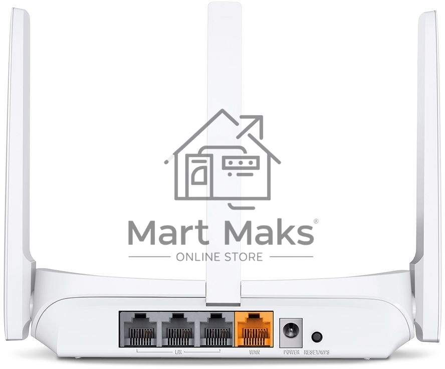 Роутер Mercusys MW306R 300 Mbps Multi-Mode Wireless N Router, 3 × Fixed External Antennas, 3× 10/100 LAN Port, 1× 10/100 WAN Port, 4 in 1- Access Point/Router/Range extender/WISP Mode, WPS/Reset Button, Parental Controls, Guest Network