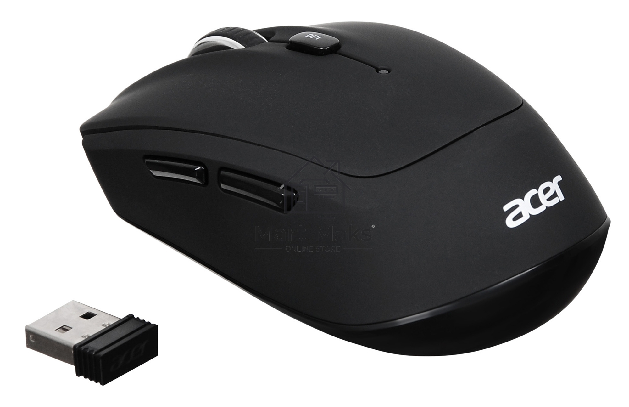 Мышь беспроводная Acer OMR040 черный, 1600 dpi, радиоканал, USB, кнопки - 6