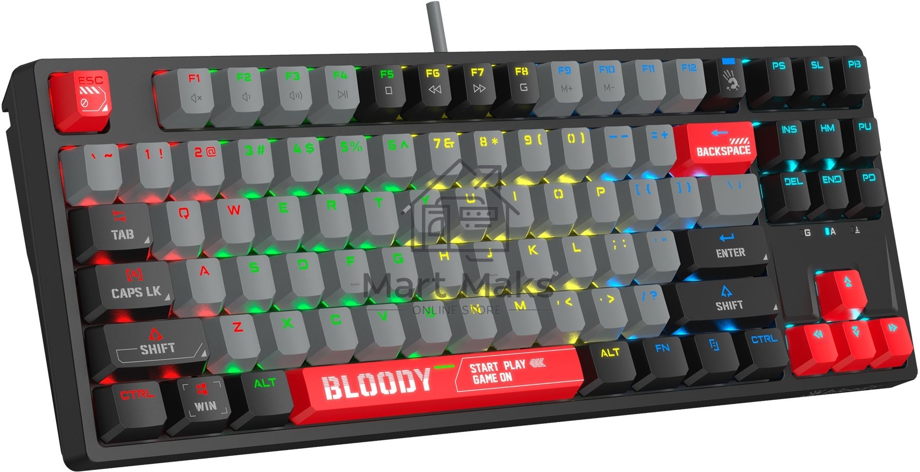 Клавиатура A4Tech Bloody S87 Energy проводная USB черный/красный