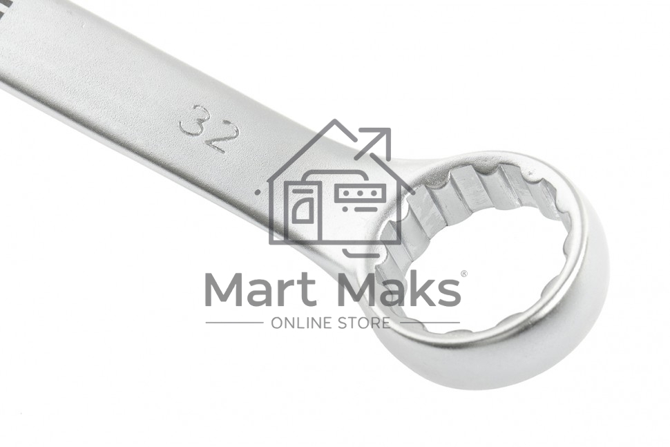 Ключ комбинированный, 32 мм, CrV, матовый хром Stels