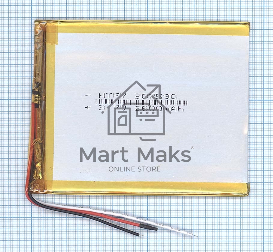 Аккумулятор Li-Pol (батарея) 3*75*90мм 3pin 3.7V/2600mAh