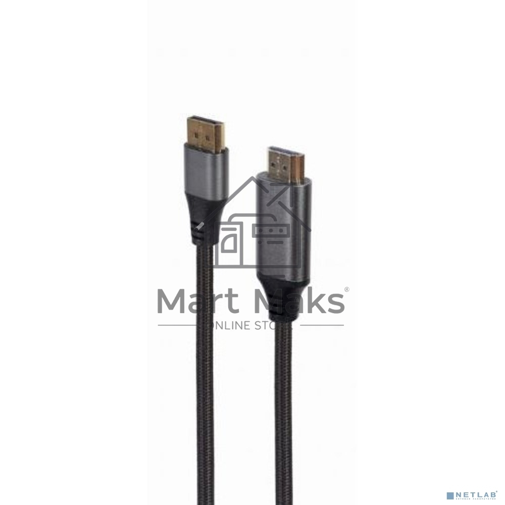Кабель DisplayPort->HDMI Cablexpert CC-DP-HDMI-4K-6, 4K, 1.8м, 20M/19M, черный, экран, пакет