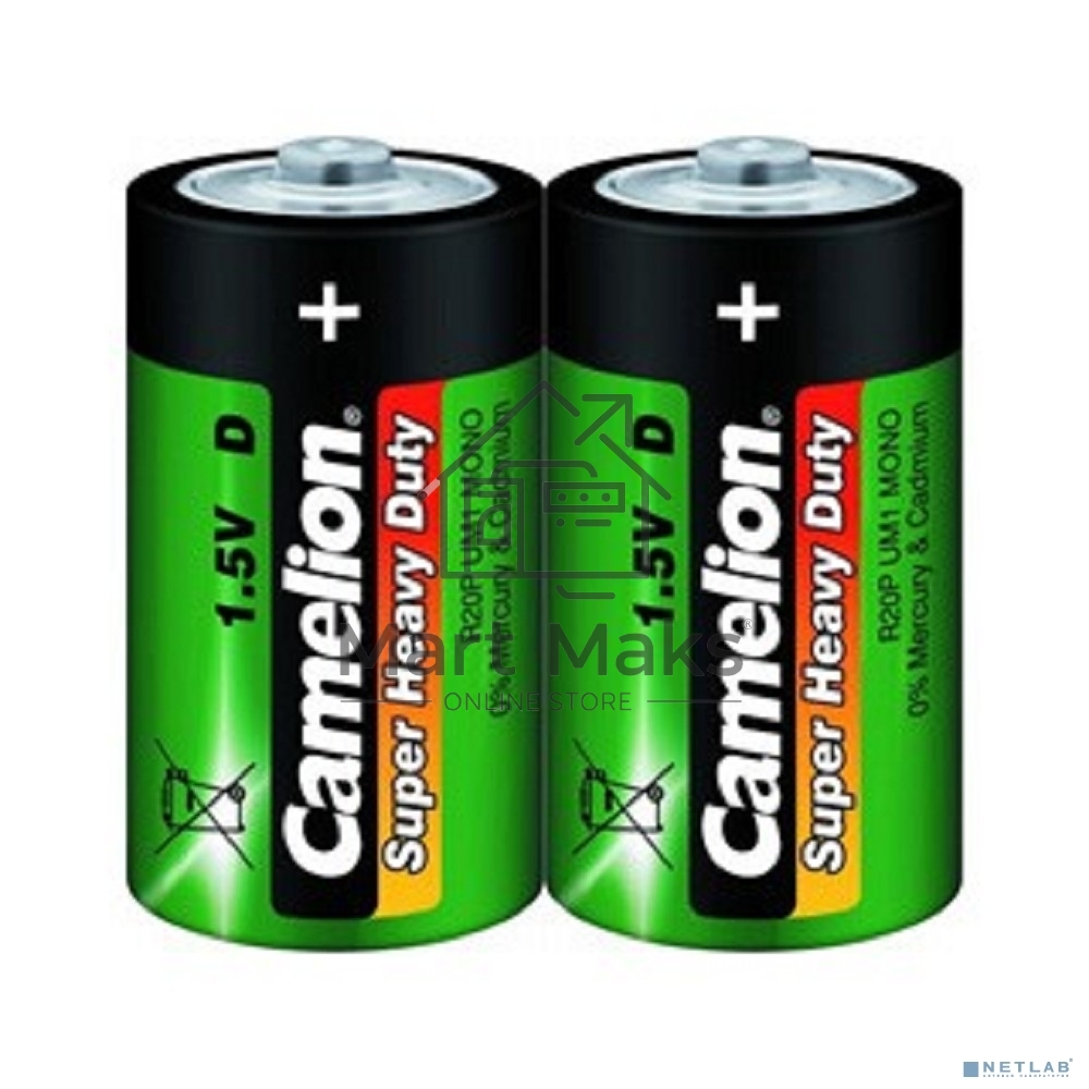 Элемент питания солевой Camelion R R20 (шринка 2шт) 1.5 В