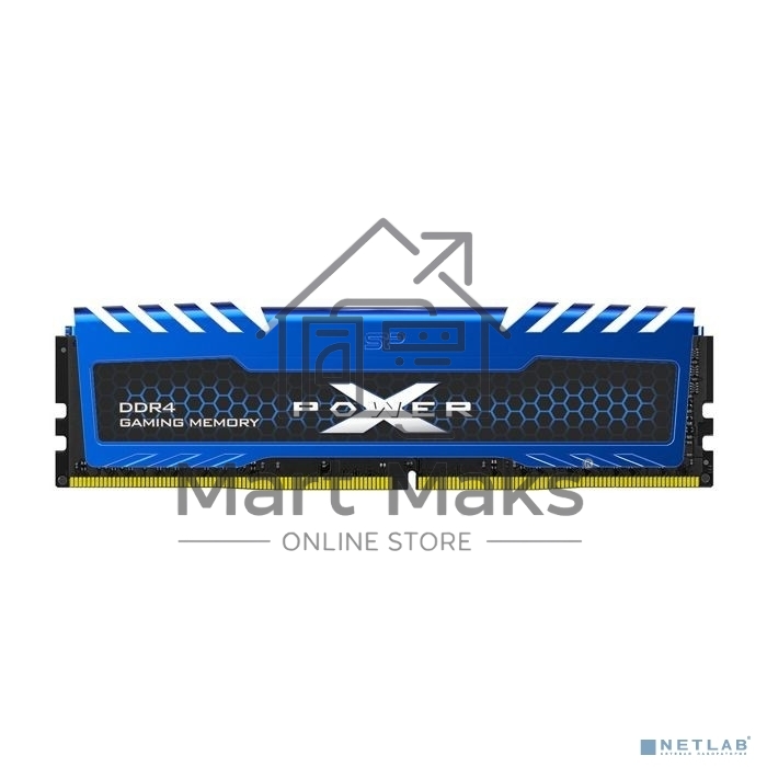 Оперативная память Silicon Power XPower Turbine, DDR4, 8GB (1x8GB), 3200MHz, CL16, DIMM, с радиатором, синий/черный