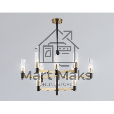Люстра Ambrella light LH55515/12 BK/BS/CL черный/латунь/прозрачный E14*12 max 40W D860*905