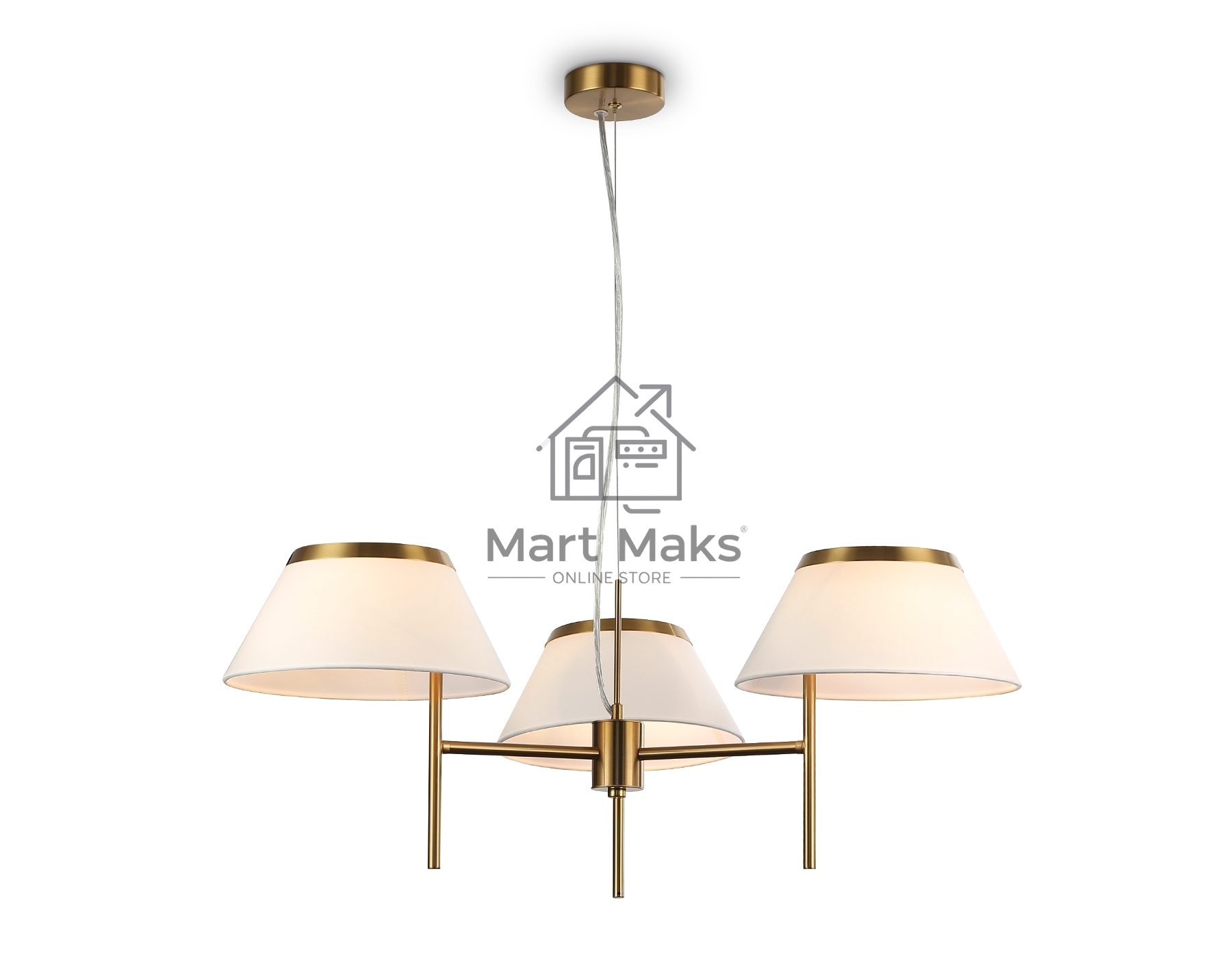 Люстра Ambrella light LH72471/3 BS/WH латунь/белый Е14/3 max 40W D800*290-1080
