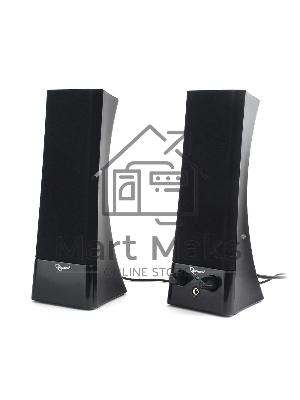 Акустическая система 2.0 Gembird SPK-500, черный, 6 Вт, рег. громкости, разъем для наушников, питание от сети