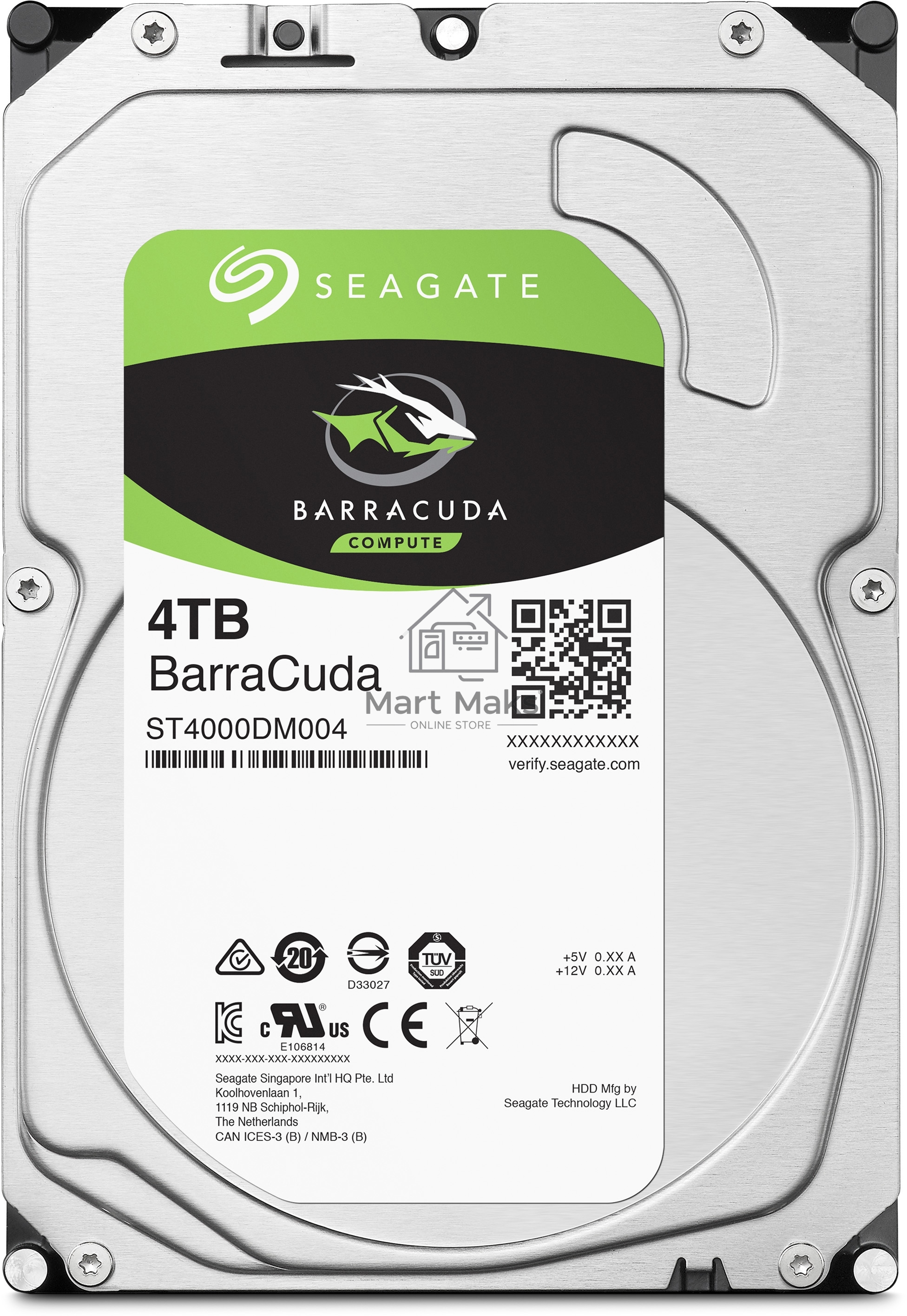 Жесткий диск Seagate Barracuda 3.5 4TB 5400RPM OEM SATA 6GB/S 256MB ST4000DM004