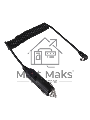 Автозарядка с индикатором Rexant (разъем 2.5х5.5) (АЗУ) шнур спираль 1.5 м