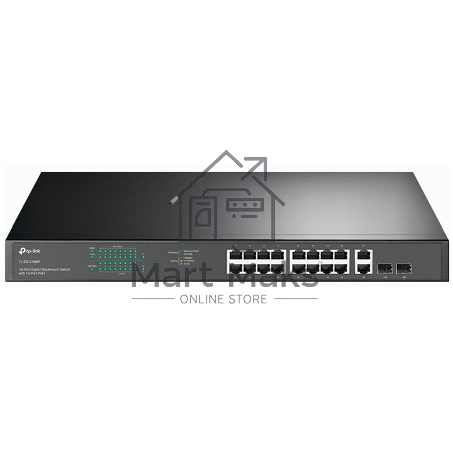 Коммутатор TP-Link TL-SG1218MP 18-портовый гигабитный коммутатор с 16 портами PoE+ SMB