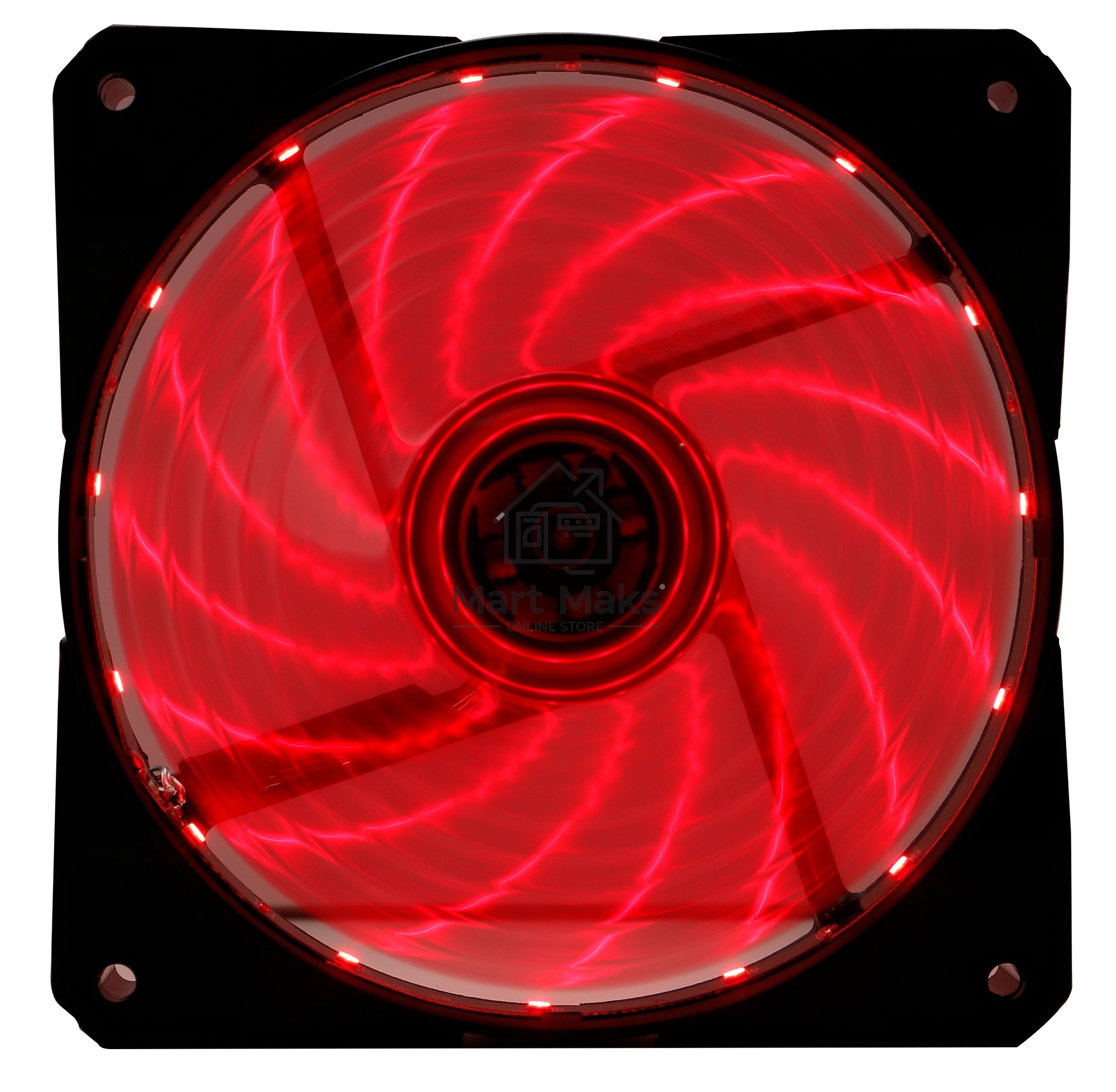 Вентилятор для корпуса Digma DFAN-LED-RED черный, 120 мм, 1200 об/мин, 23 дБ, 4 pin