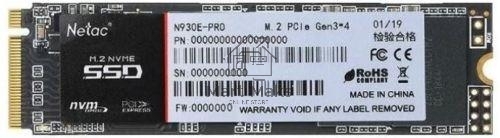 Накопитель SSD Netac N930E Pro, 512GB, PCIe 3.0 x4, M.2 2280, NVMe, R/W 2080/1700