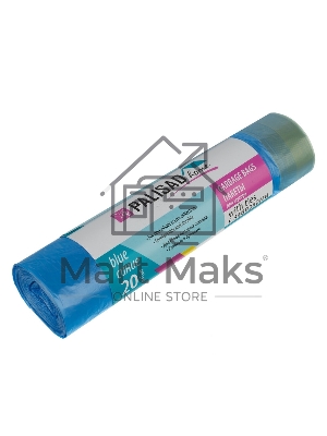 Пакеты для мусора с завязками 60 л x 20 шт. синие, HomePalisad