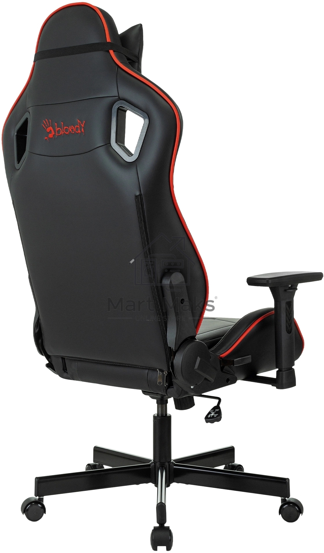 Кресло игровое A4Tech Bloody GC-840 черный, сиденье черный, эко.кожа, с подголов. крестов. металл черный, пластик черный