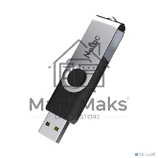 Флешка USB Netac U505 (NT03U505N-128G-20BK), 128Gb, USB 2.0, R/W 70/30, черный/серебристый