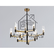Люстра Ambrella light LH55515/12 BK/BS/CL черный/латунь/прозрачный E14*12 max 40W D860*905