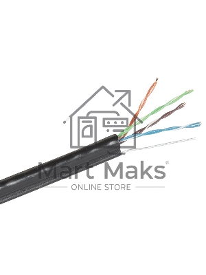 Кабель Exegate UTP 4 EX190974RUS пары кат.5e Exegate медь, внешн. прокладка, с тросом, катушка 305м, черный, PE