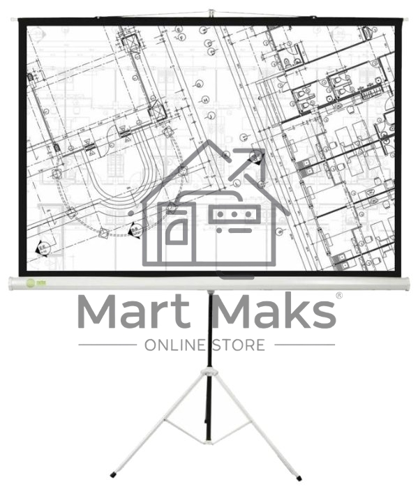Экран Cactus 127x127см Triscreen CS-PST-127X127 1:1 напольный рулонный белый