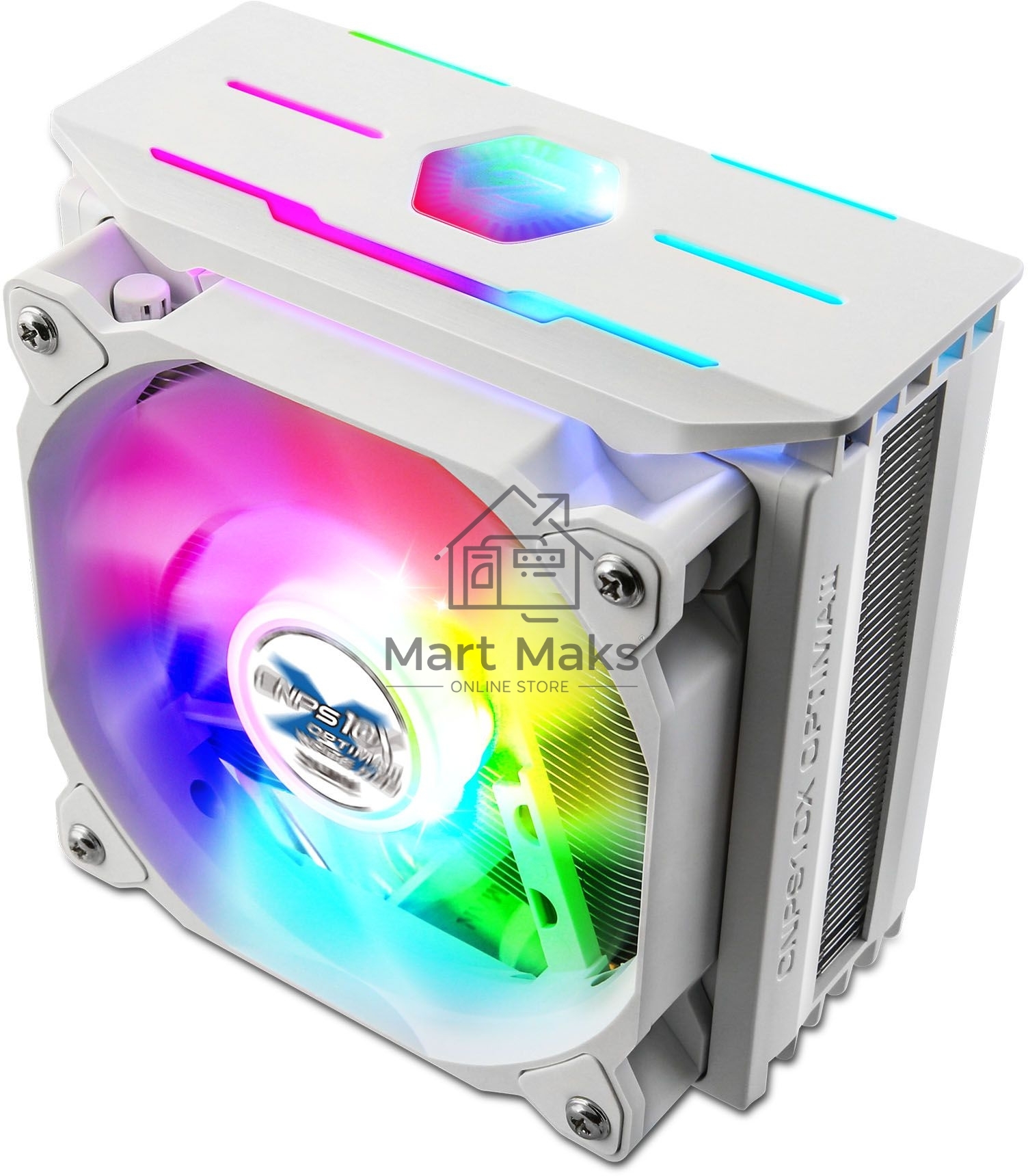 Кулер для процессора Zalman CNPS10X OPTIMA II RGB белый, 120 мм, алюминий/медь, 1500 об/мин, 27 дБ, 4 pin, 180 Вт, 158 мм
