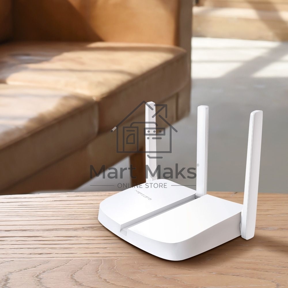 Роутер Mercusys MW306R 300 Mbps Multi-Mode Wireless N Router, 3 × Fixed External Antennas, 3× 10/100 LAN Port, 1× 10/100 WAN Port, 4 in 1- Access Point/Router/Range extender/WISP Mode, WPS/Reset Button, Parental Controls, Guest Network