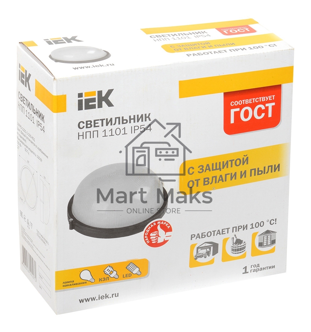 Светильник Iek LNPP0-1101-1-100-K01 НПП1101 белый/круг 100Вт IP54 ИЭК