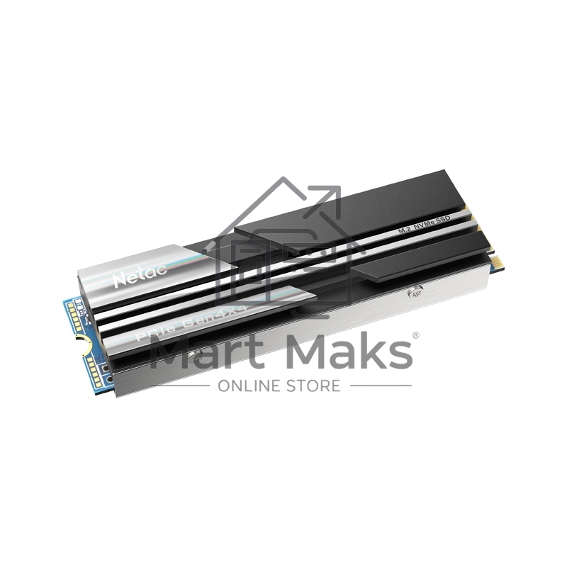 Накопитель SSD Netac NV5000, 500GB, M.2 2280, PCIe 4.0 x4, NVMe, R/W 5000/2500, с радиатором