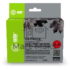 Картридж струйный Cactus CS-PG510 черный (15 мл) для Canon Pixma MP240/MP250/MP260/MP270/MP480/MP490/MP492/MX320/MX330