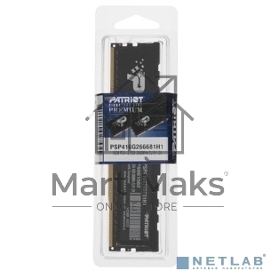 Оперативная память Patriot Signature Premium, DDR4, 16GB (1x16 GB), 2666 MHz, CL19, DIMM, радиатор, черный