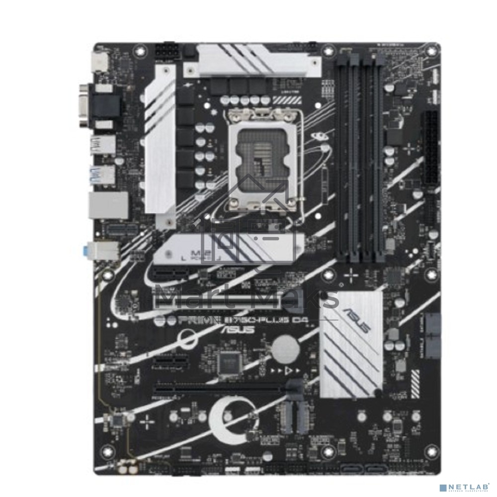 Материнская плата ASUS PRIME B760-PLUS D4, LGA 1700, Intel B760, 4xDDR4, 4xSATA, 3xM.2, 1xPCIe 4.0 x4, 1xPCIe 5.0 x16, 1xHDMI, 1xDP, 1xVGA, 1x 2.5Gb LAN, 1xUSB 3.2 Gen 2, 2xUSB-A 3.2 Gen 2, 3x3.5 мм, 7.1, ATX
