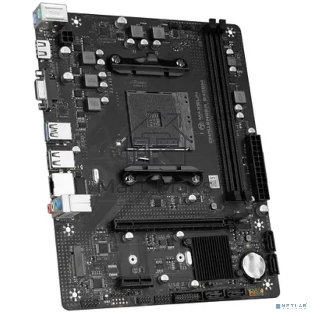 Материнская плата Maxsun Challenger B450M, AM4, AMD B450, 2xDDR4, 4xSATA, 1xM.2, 1xPCIe 3.0 x16, 1xPCIe 3.0 x1, 1xHDMI, 1xVGA, 1x 1Gb LAN, 2xUSB-A 3.2 Gen 1, 2xUSB-A 2.0, 3x3.5 мм, 5.1, M-ATX