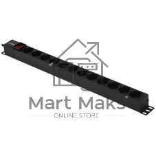 Блок розеток вертикальный ExeGate ServerPro PDU-V120 Al-12S-EU2.5-SW (19