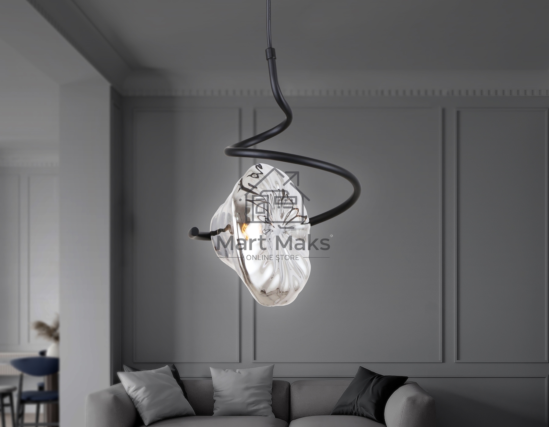 Светильник Ambrella light LH15001 BK/SM черный/дымчатый G9 max 40W D190*1400