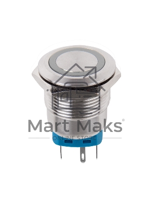 Кнопка антивандальная Ø 22 12 В Б/Фикс (5с) (ON)-OFF/(OFF)-ON подсв./зеленая Rexant