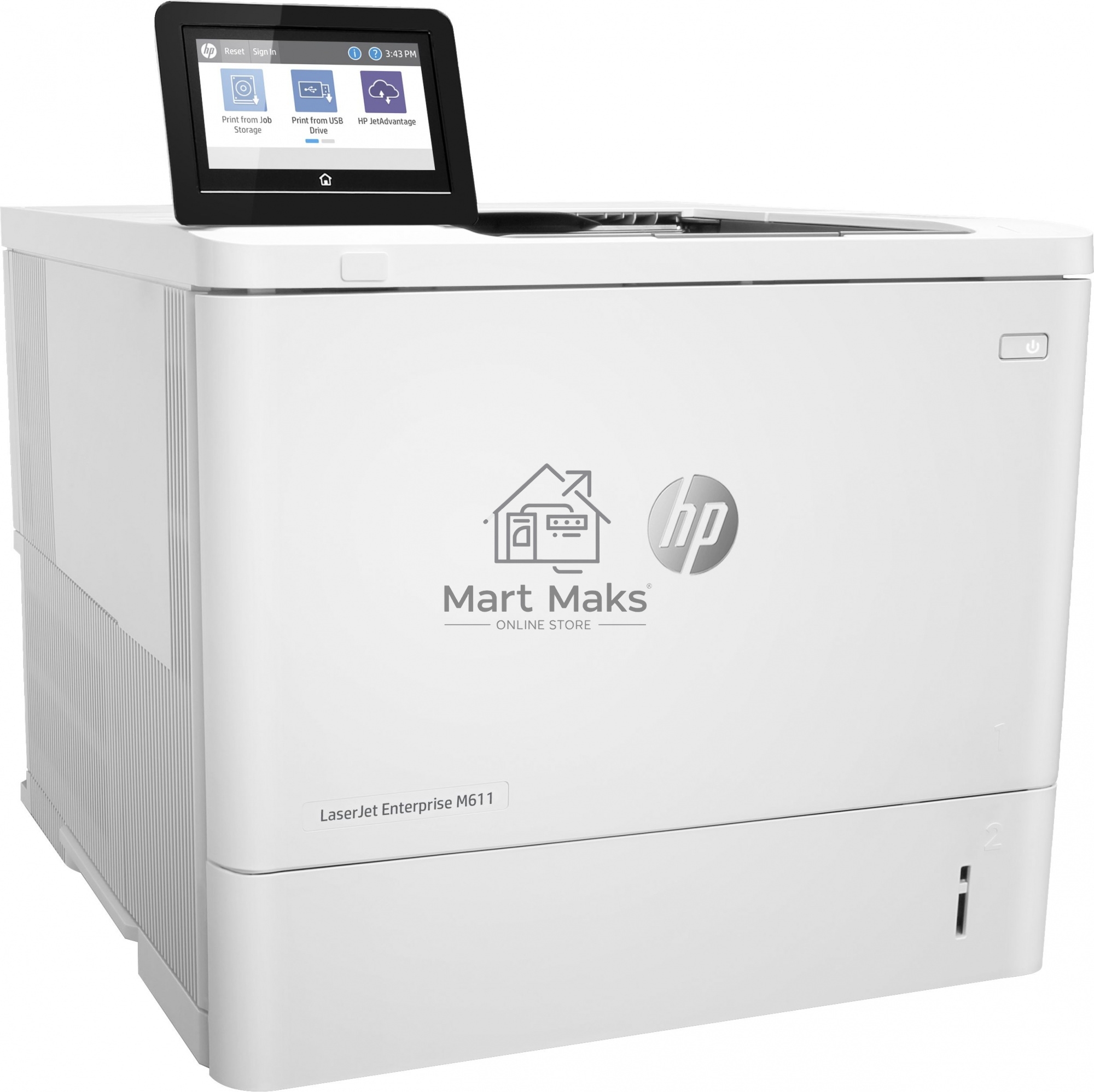 Принтер лазерный HP LaserJet Enterprise M611dn (7PS84A), A4, ч/б, печ. до 61 стр/мин., 1200 x 1200 dpi, USB, RJ-45