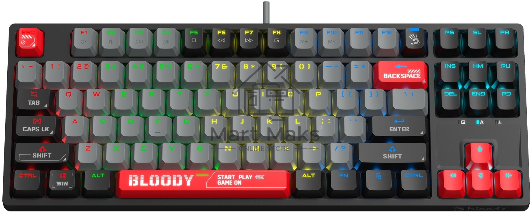 Клавиатура A4Tech Bloody S87 Energy проводная USB черный/красный