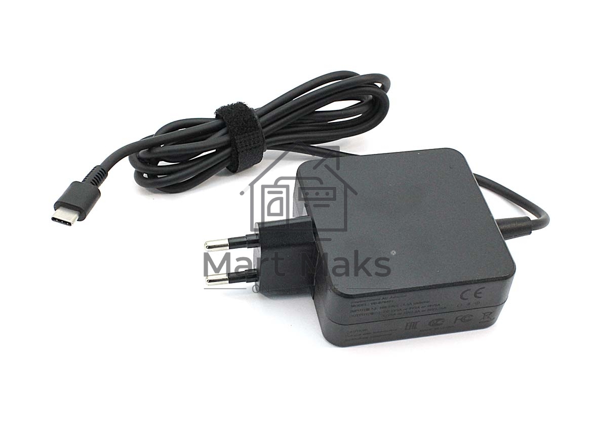 Блок питания (сетевой адаптер) для ноутбуков HP 5V-20V 3A-4,3A (квадратный корпус) Type-C OEM