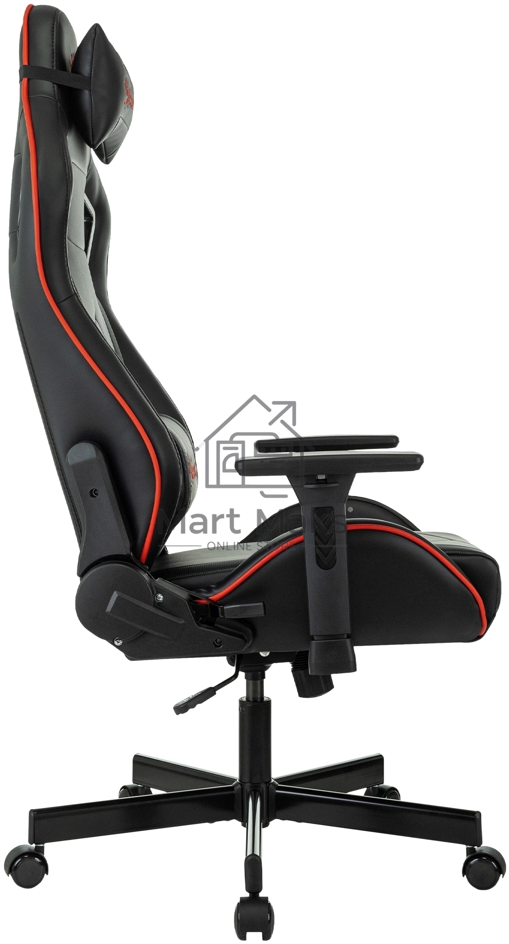 Кресло игровое A4Tech Bloody GC-840 черный, сиденье черный, эко.кожа, с подголов. крестов. металл черный, пластик черный