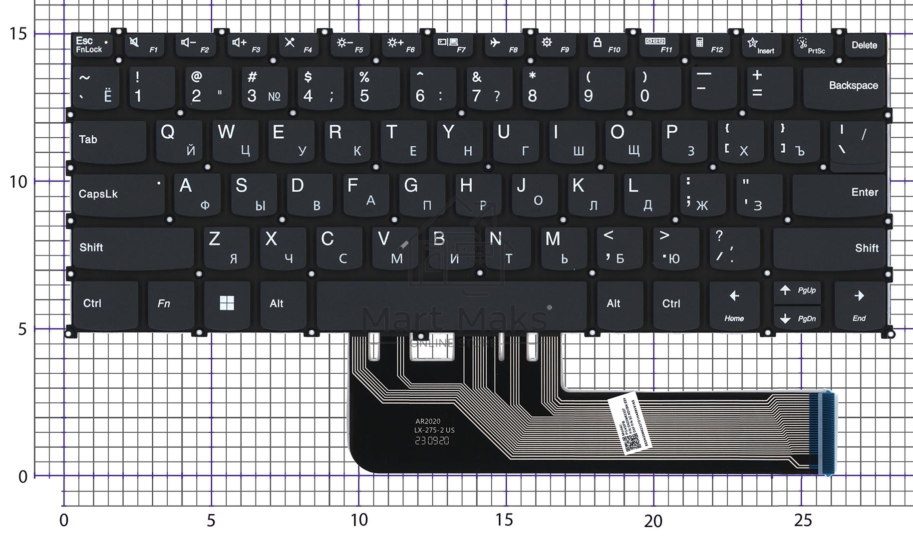 Клавиатура для ноутбука Lenovo IdeaPad Flex 5 14IAU7 черная