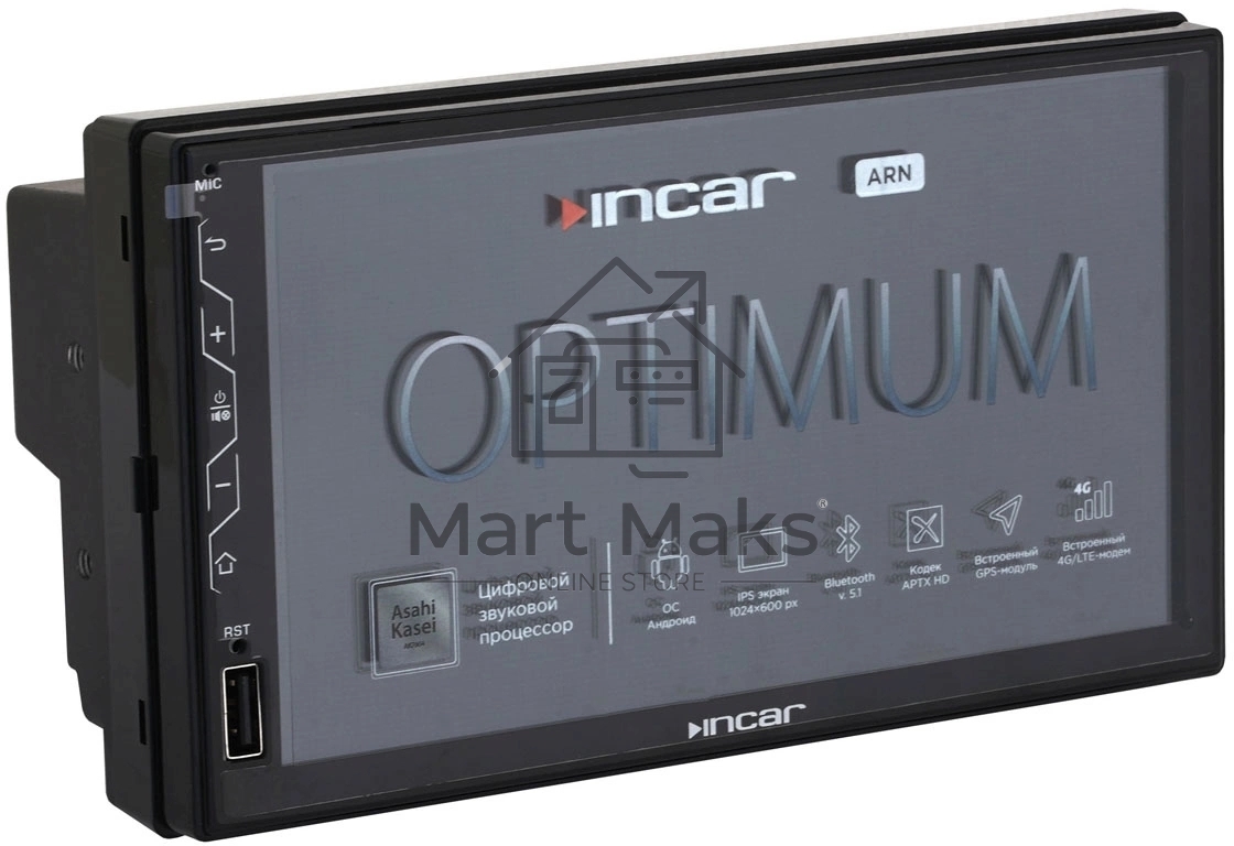 Автомагнитола Incar ARN-7703-4 2DIN 4x50Вт v5.1 USB 2.0 4Mb DSP 7