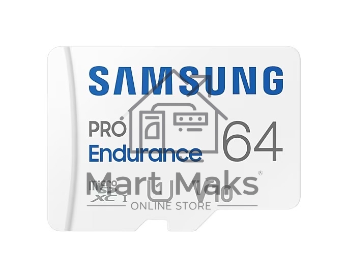 Флеш карта microSDXC 64GB Samsung PRO Endurance (для видеорегистратора) Class 10, UHS-I, W 30 МБ/с, R 100 МБ/с, <MB-MJ64KA/APC> адаптер на SD