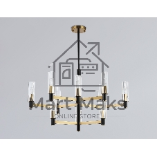 Люстра Ambrella light LH55515/12 BK/BS/CL черный/латунь/прозрачный E14*12 max 40W D860*905