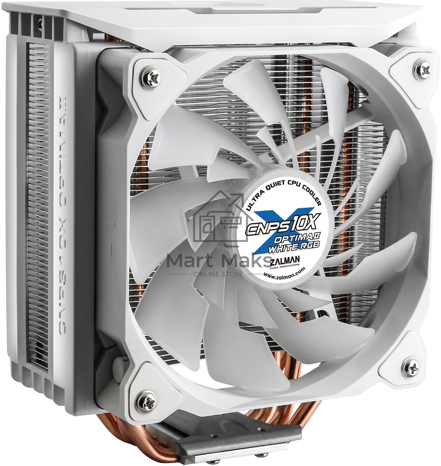 Кулер для процессора Zalman CNPS10X OPTIMA II RGB белый, 120 мм, алюминий/медь, 1500 об/мин, 27 дБ, 4 pin, 180 Вт, 158 мм