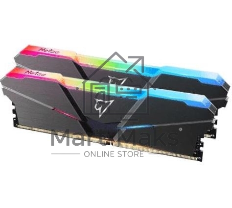 Оперативная память NETAC Shadow, DDR4, 16GB (2x8GB), 2666MHz, CL19, DIMM, с радиаторами, RGB, черный