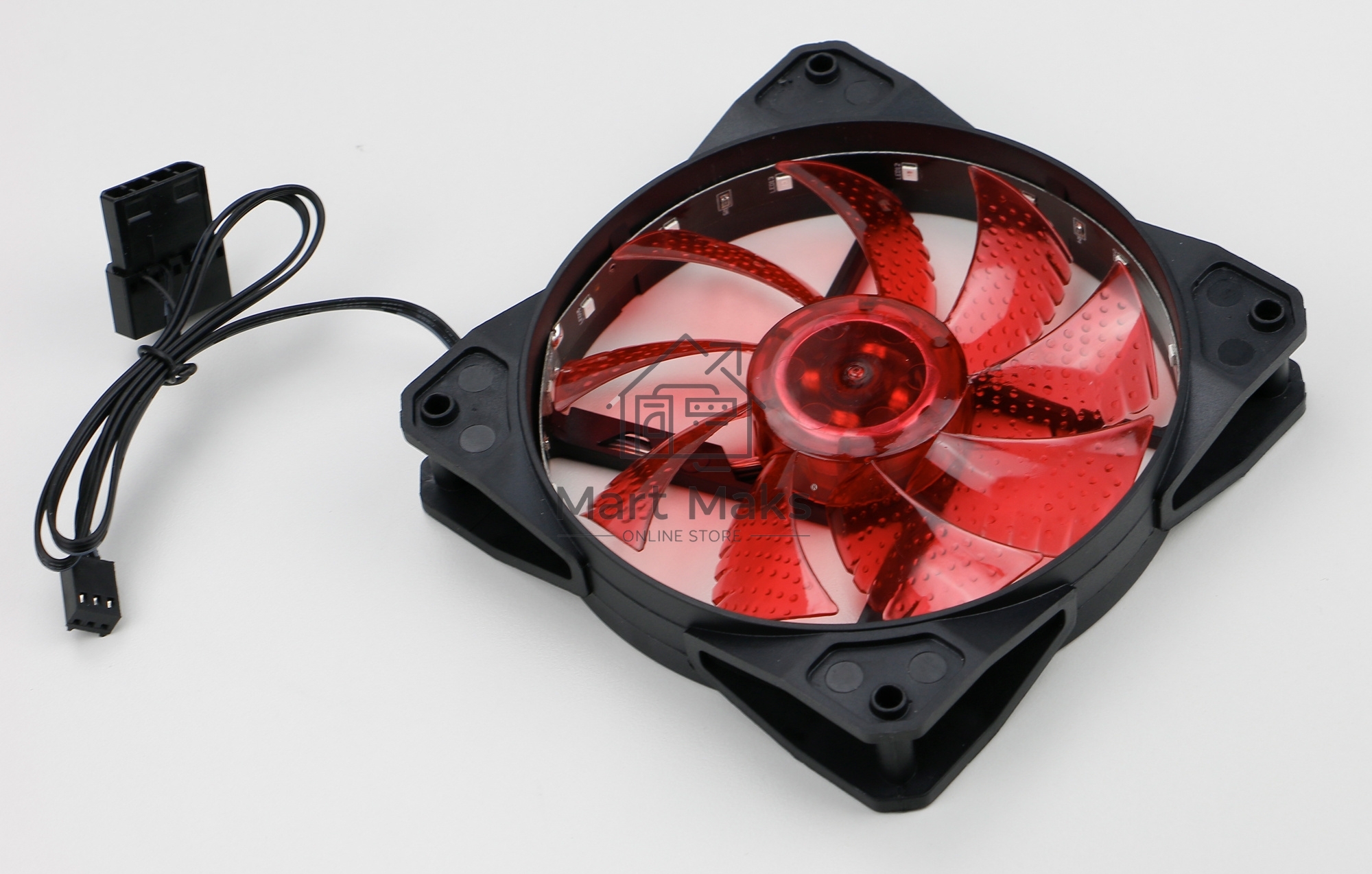 Вентилятор для корпуса Digma DFAN-LED-RED черный, 120 мм, 1200 об/мин, 23 дБ, 4 pin