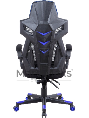 Кресло игровое Оклик 111G черный/синий сиденье черный сетка/ткань с подголов. крестов. пластик черный