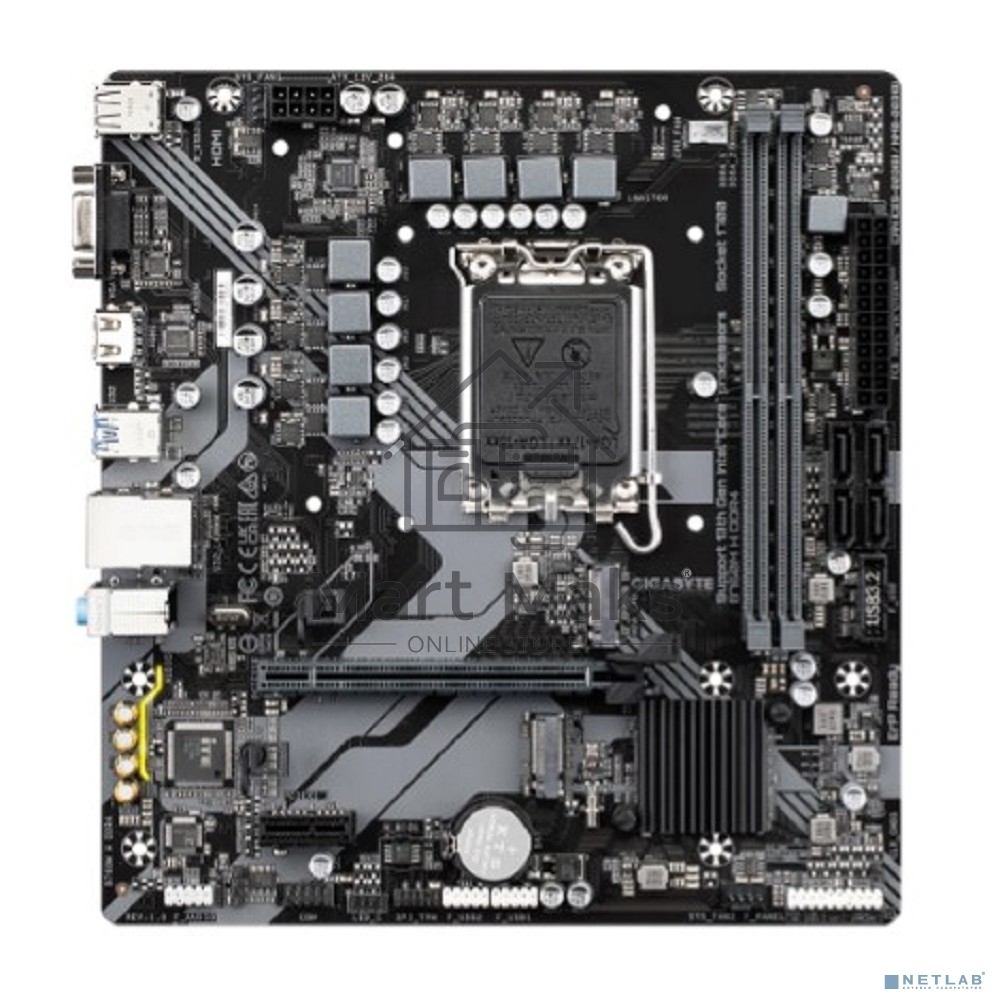 Материнская плата Gigabyte B760M H DDR4, LGA 1700, Intel B760, 2xDDR4, 4xSATA, 2xM.2, 1xPCIe 4.0 x16, 1xPCIe x1, 1xHDMI, 1xVGA, 1x 1Gb LAN, 2xUSB 2.0, 4xUSB 3.2 Gen 1, 3x3.5 мм, 7.1, Micro ATX