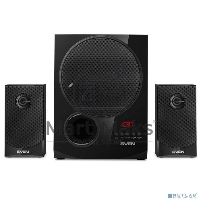 Акустическая система 2.1 SVEN MS-2080 / 70 Watt / ~220V 50Hz / FM-тюнер, USB/ SD, дисплей / BLUETOOTH / ПДУ / Black