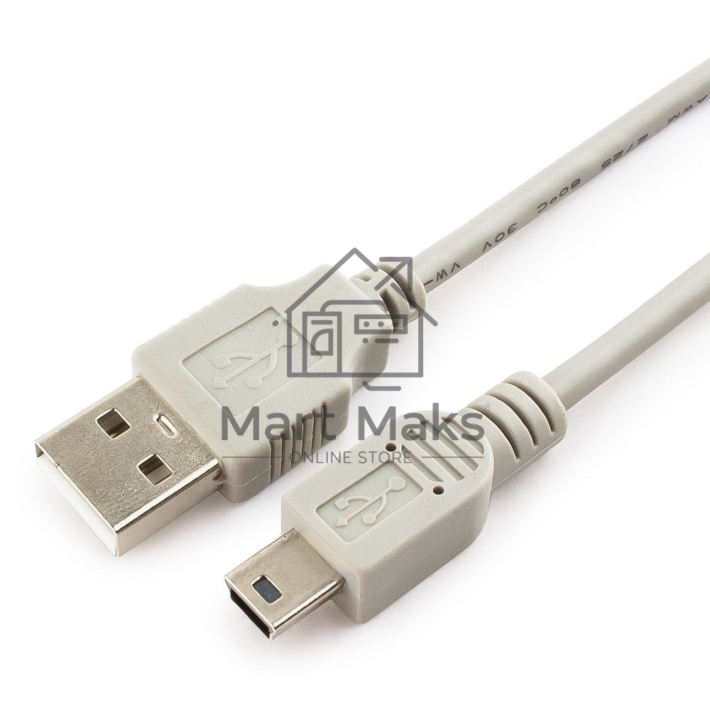 Кабель USB2.0 Cablexpert CC-USB2-AM5P-6-N, AM/MiniUSB, медь, экран, Pro, 1.8м серый, пакет